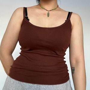 Sparkle Brown Y2K Tank Top Women's Large